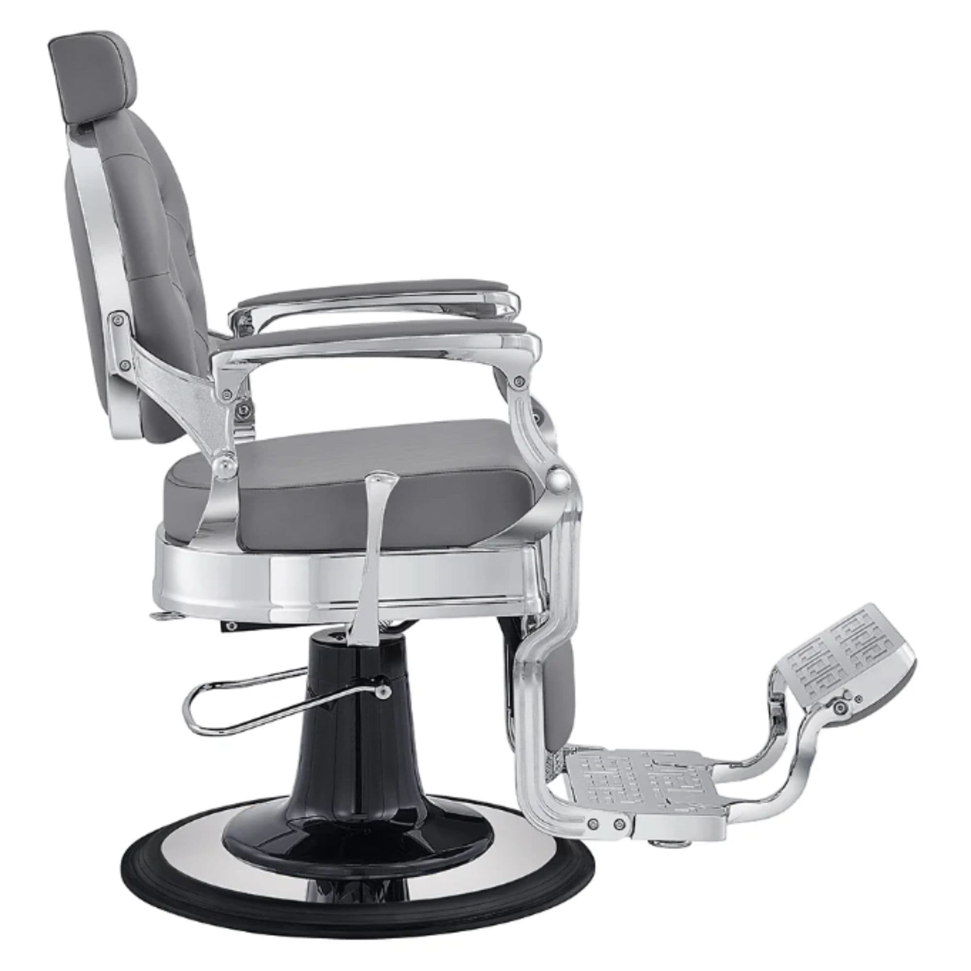 Julius Heavy Duty Barber Chair Gray Variant Side View On White Background