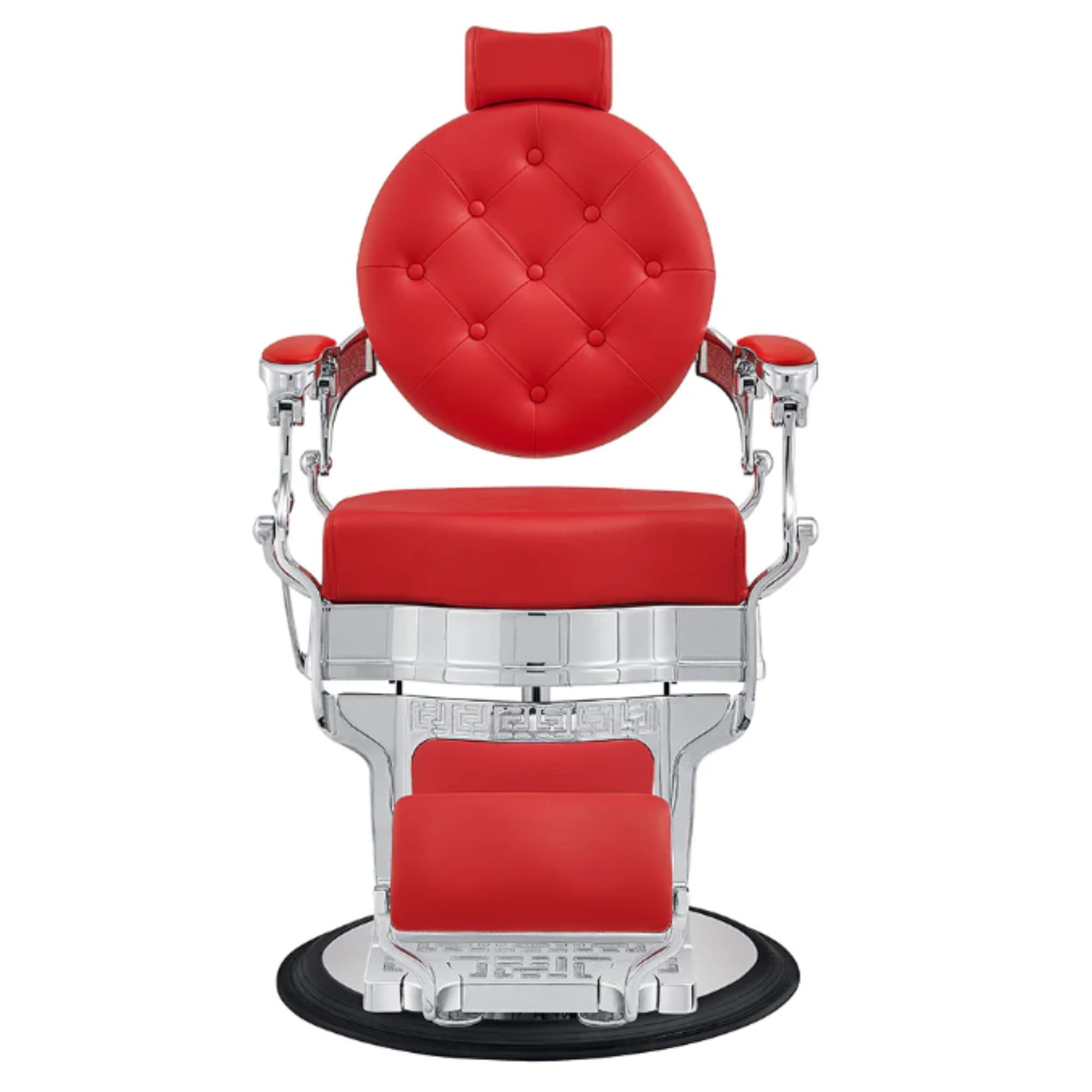 Julius Heavy Duty Barber Chair Red Variant Front View On White Background