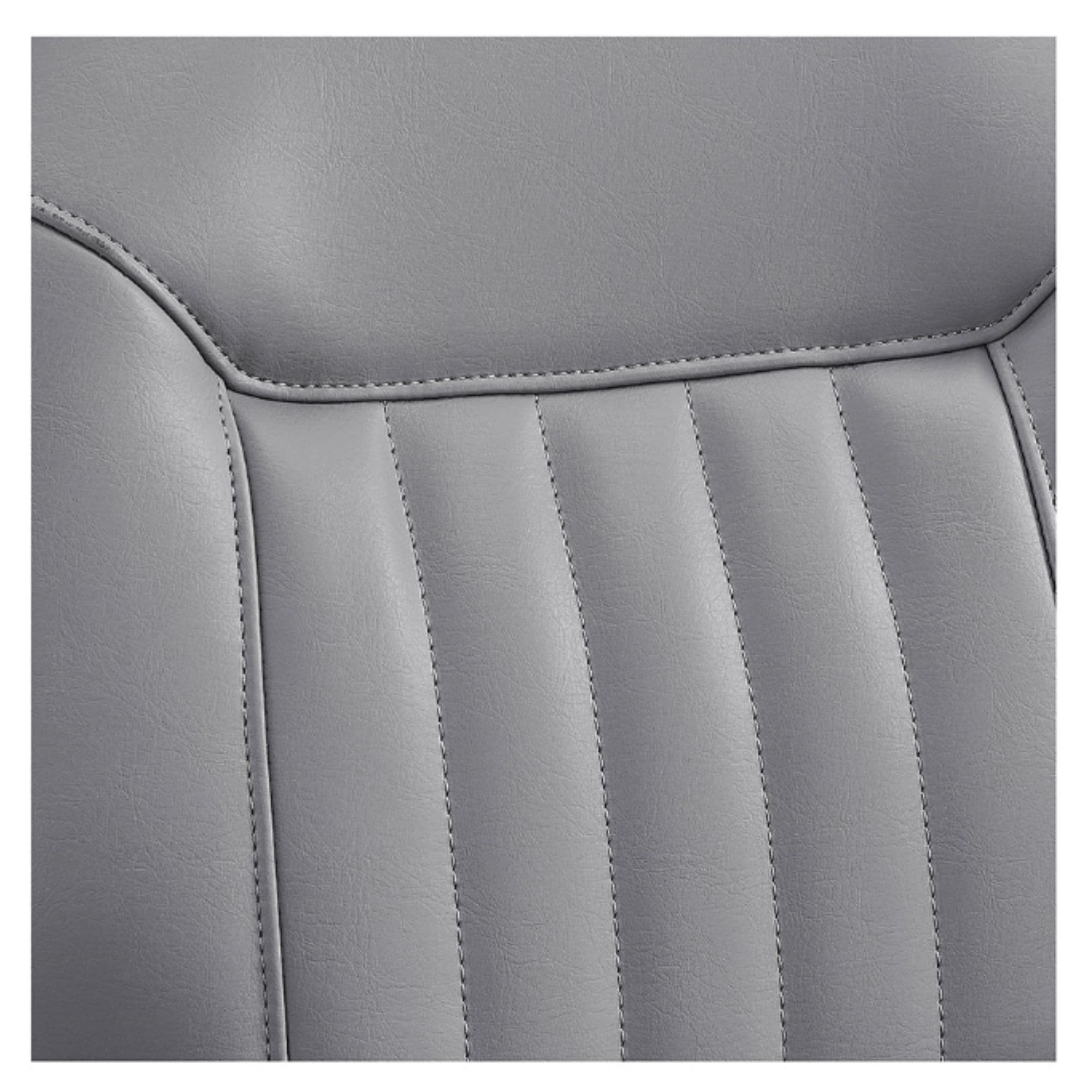 Kaiser Retro Classic Barber Chair Close-Up View Of Back Rest Striped Gray Upholstery Pattern