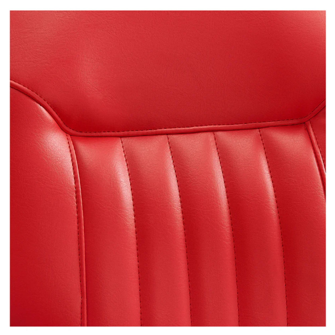 Kaiser Retro Classic Barber Chair Close-Up View Of Back Rest Striped Red Upholstery Pattern