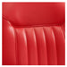 Kaiser Retro Classic Barber Chair Close-Up View Of Back Rest Striped Red Upholstery Pattern