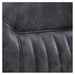 Kaiser Retro Style Vintage Barber Chair Close-Up View Of Back Rest Striped Vintage Black Upholstery Pattern