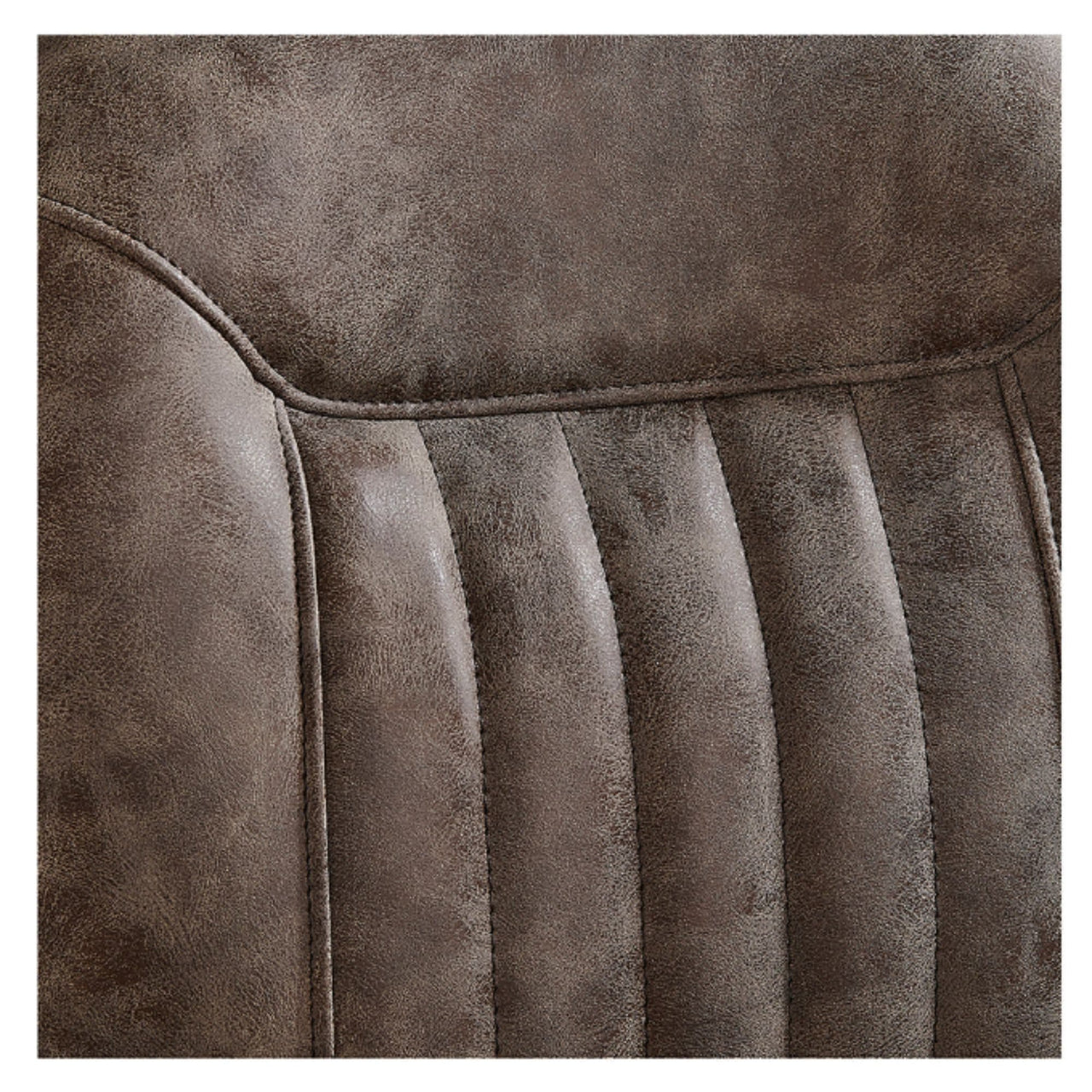 Kaiser Retro Style Vintage Barber Chair Close-Up View Of Back Rest Striped Vintage Brown Upholstery Pattern