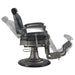 Kaiser Retro Style Vintage Barber Chair Vintage Black Variant Side View Demonstrating Swing Adjustment On White Background