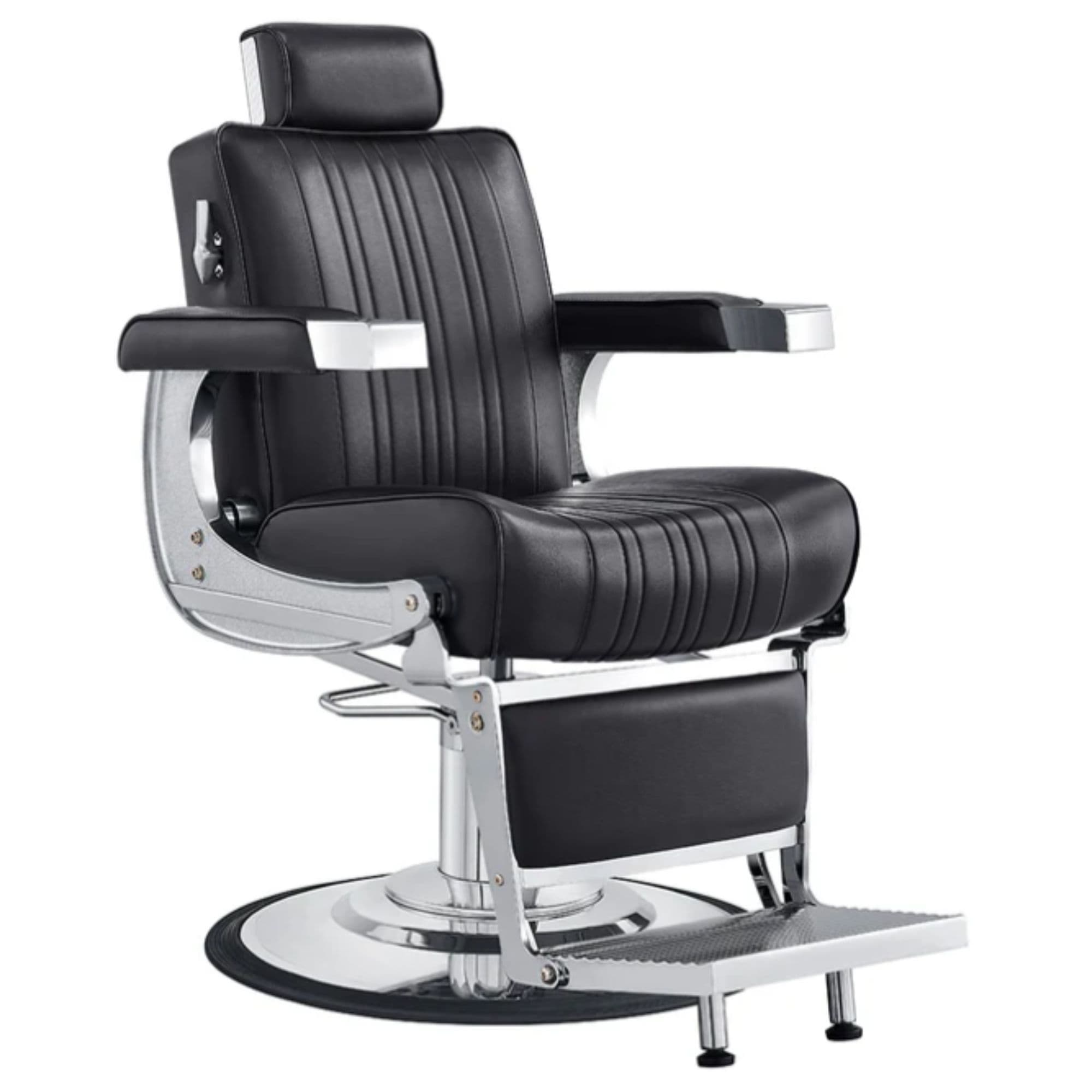 Kingston Hydraulic Barber Chair Black Variant Front Angled View On White Background