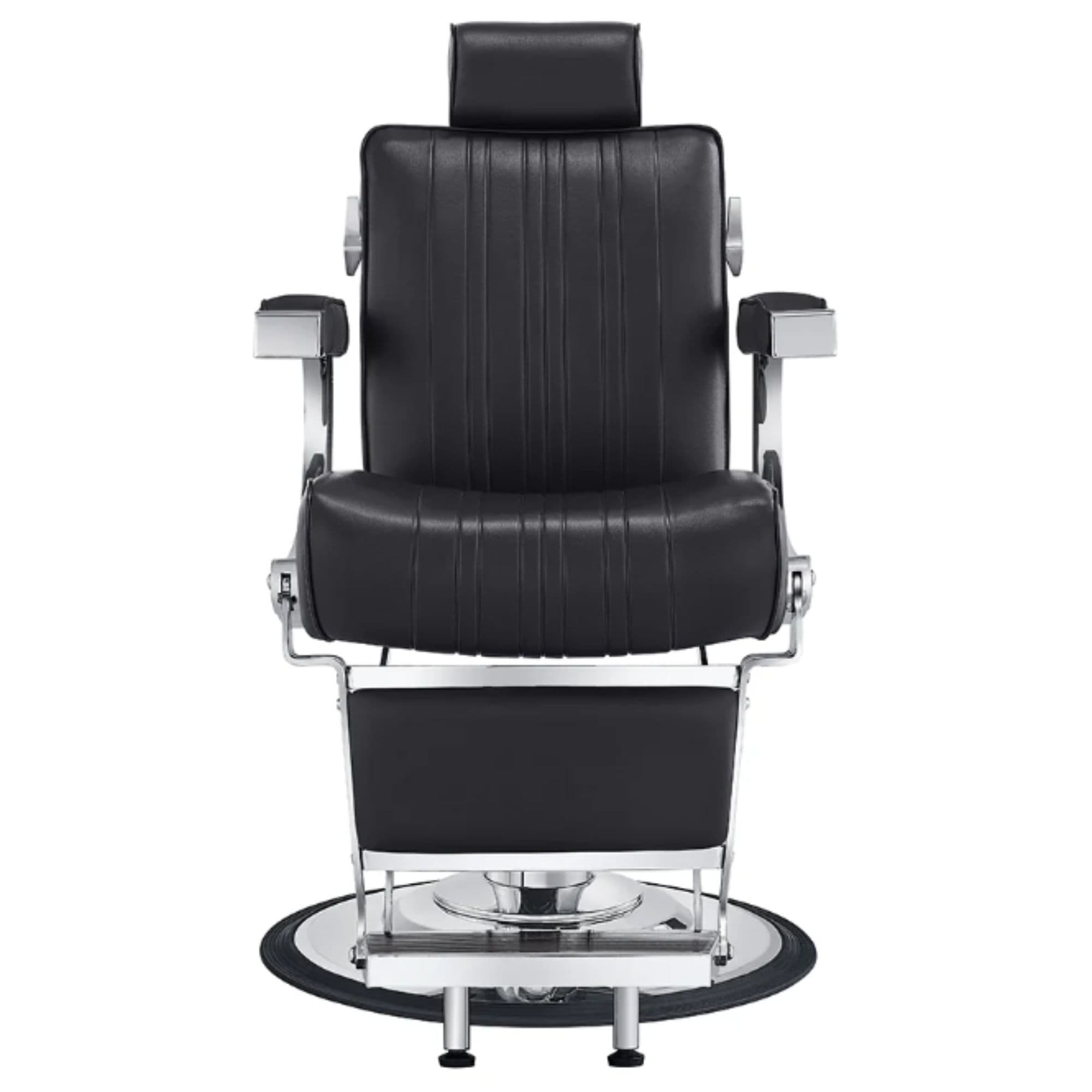 Kingston Hydraulic Barber Chair Black Variant Front View On White Background