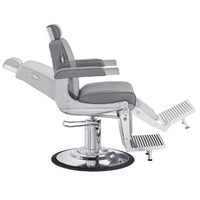 Thumbnail for Kingston Hydraulic Barber Chair Gray Variant Side View Demonstrating Swing Adjustment On White Background