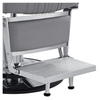 Thumbnail for Kingston Hydraulic Barber Chair Gray Variant With Close-Up View Of Footrest Platform On White Background