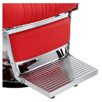 Thumbnail for Kingston Hydraulic Barber Chair Red Variant With Close-Up View Of Footrest Platform On White Background