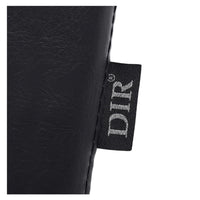 Thumbnail for Kingston Hydraulic Professional Barbershop Chair Close-Up View Of Black Upholstery With Horizontal Stitching And Brand Name