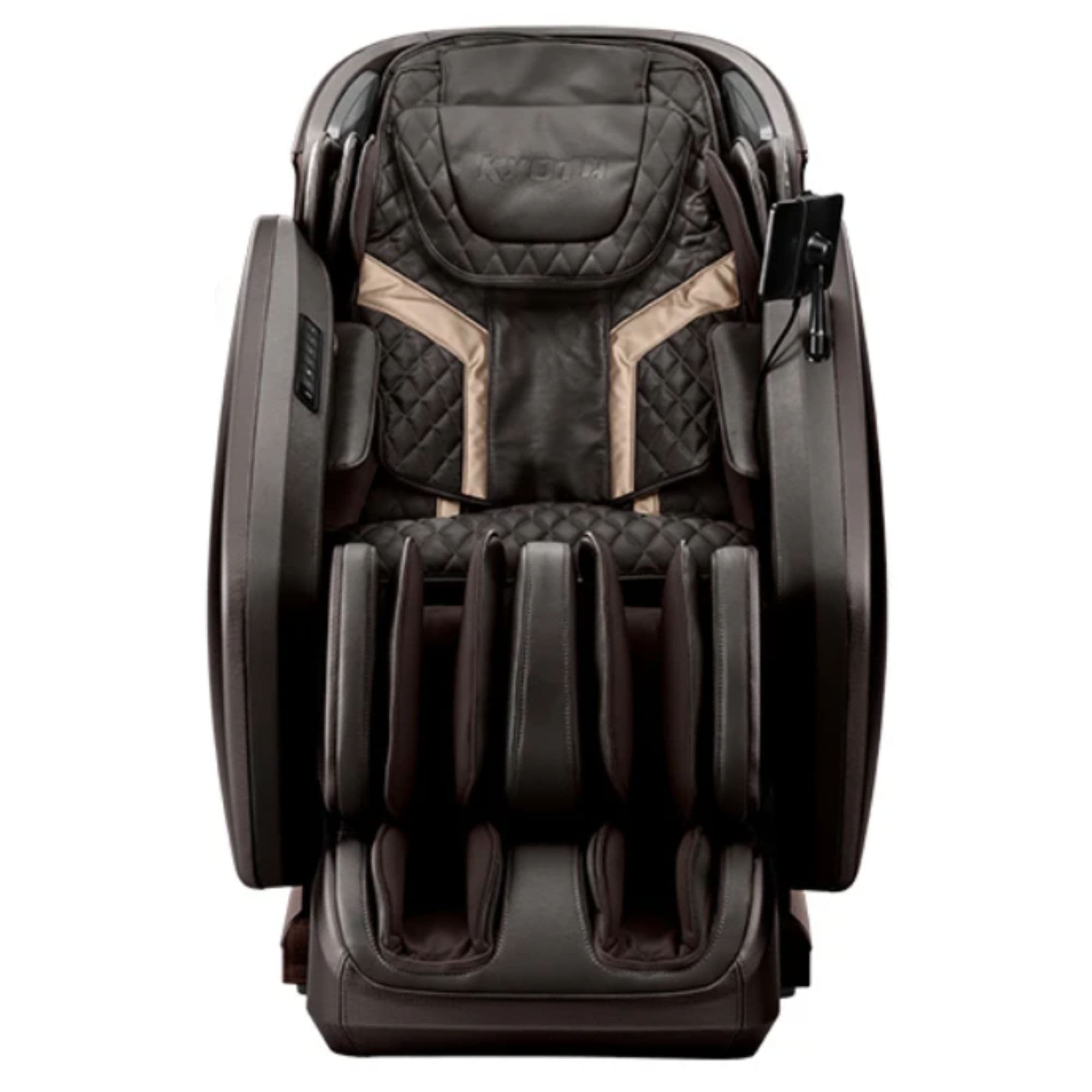 Kyota Hatsumei M900 4D AI Chair Brown Variant Front View On White Background