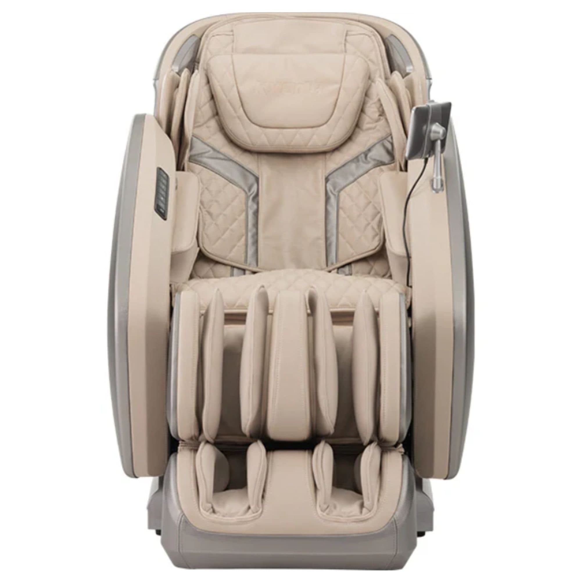 Kyota Hatsumei M900 4D AI Chair Gray Tan Variant Front View On White Background