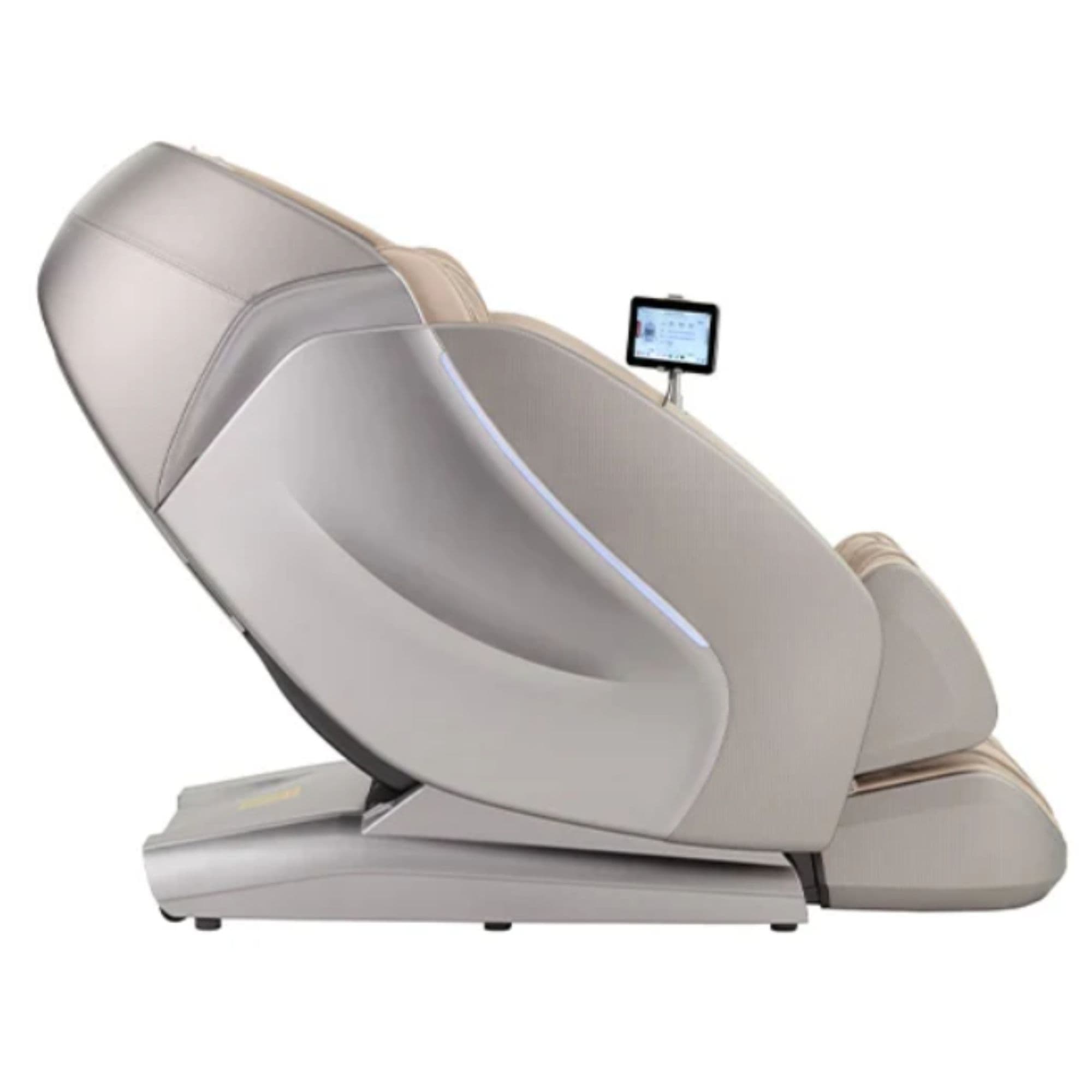 Kyota Hatsumei M900 4D AI Chair Gray Tan Variant Left Side View On White Background