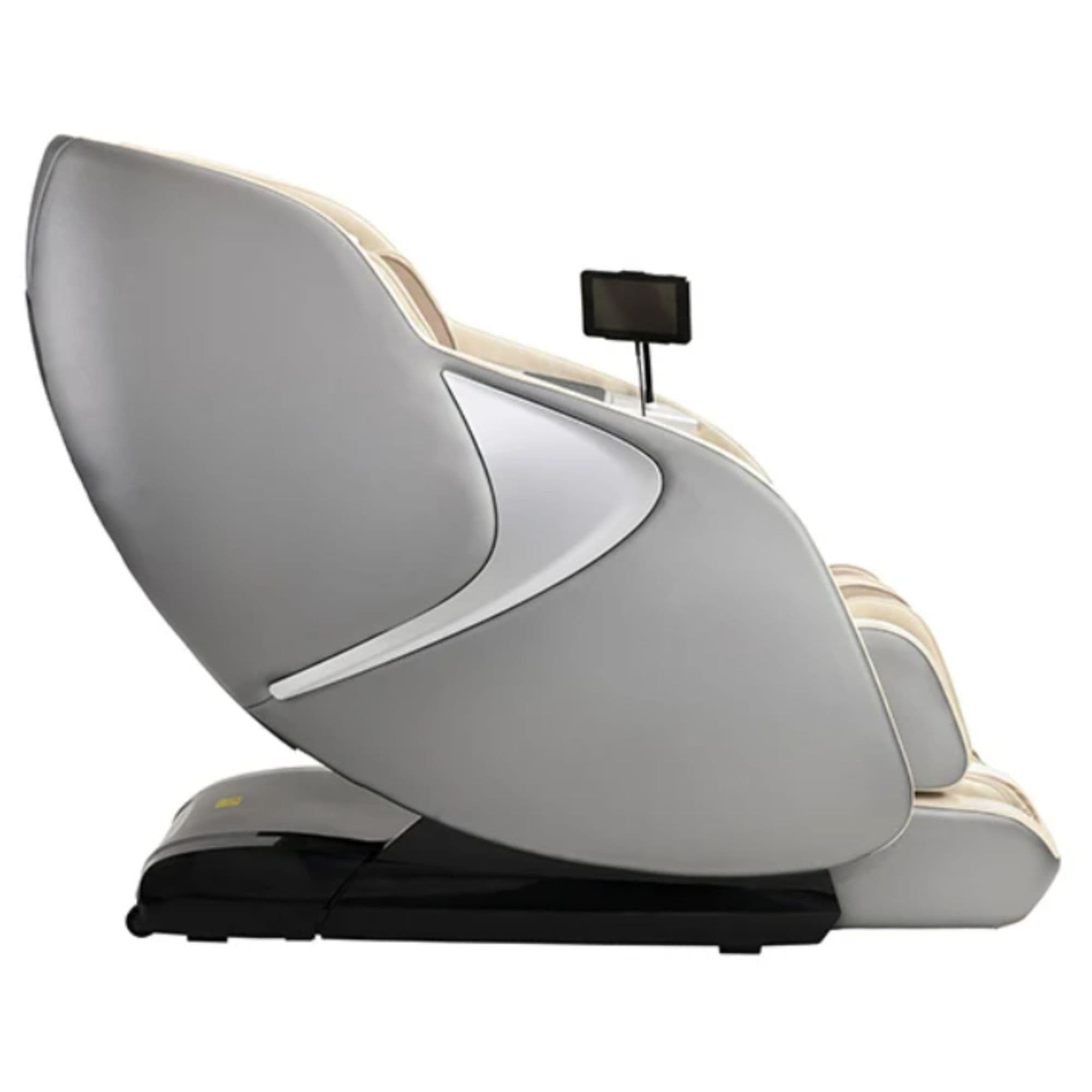 Kyota Joubu M880 4D Massage Chair Gray Tan Variant Side View On White Background