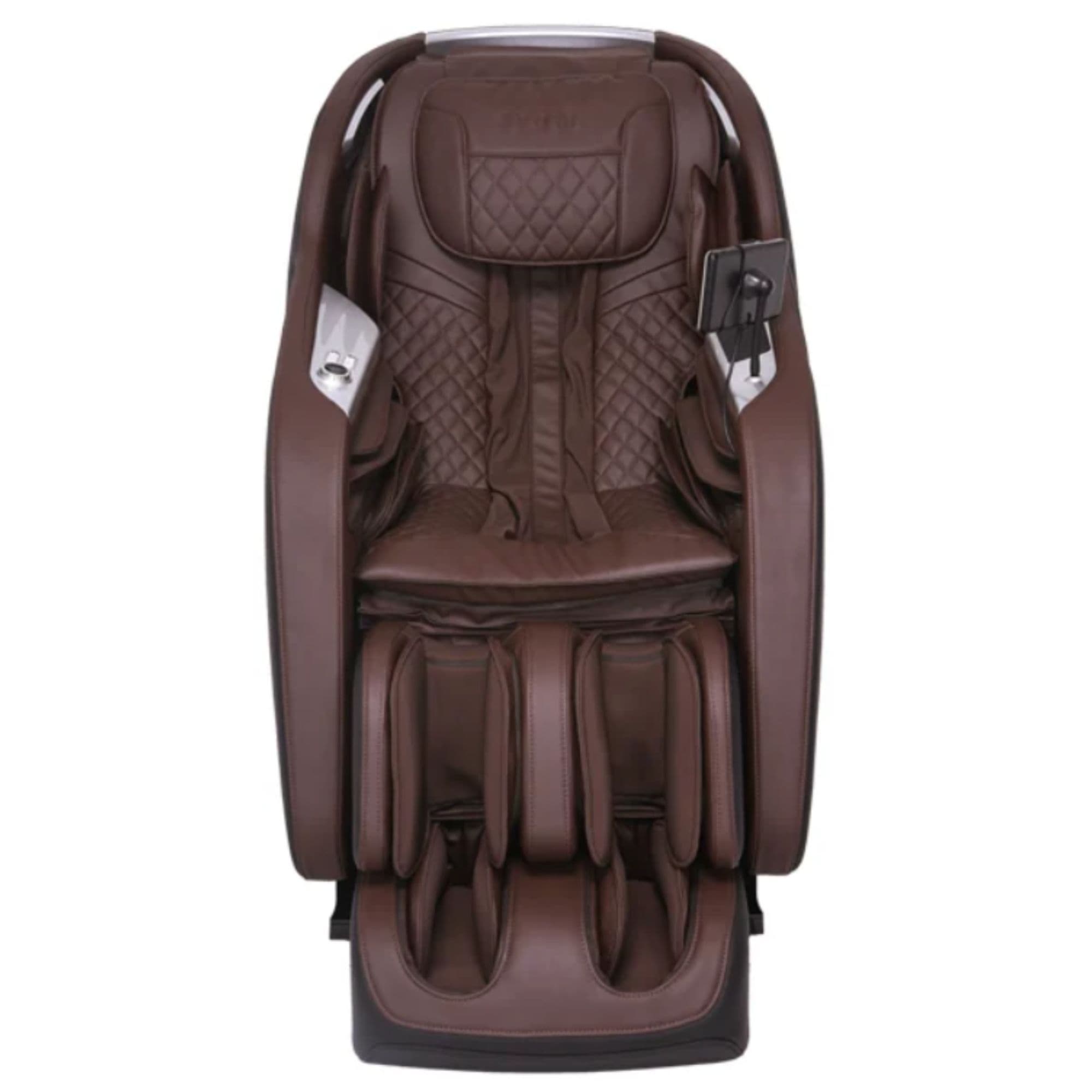 Kyota Joubu M880 4D Zero Gravity Massage Chair Black-Dark Brown Variant Front View On White Background
