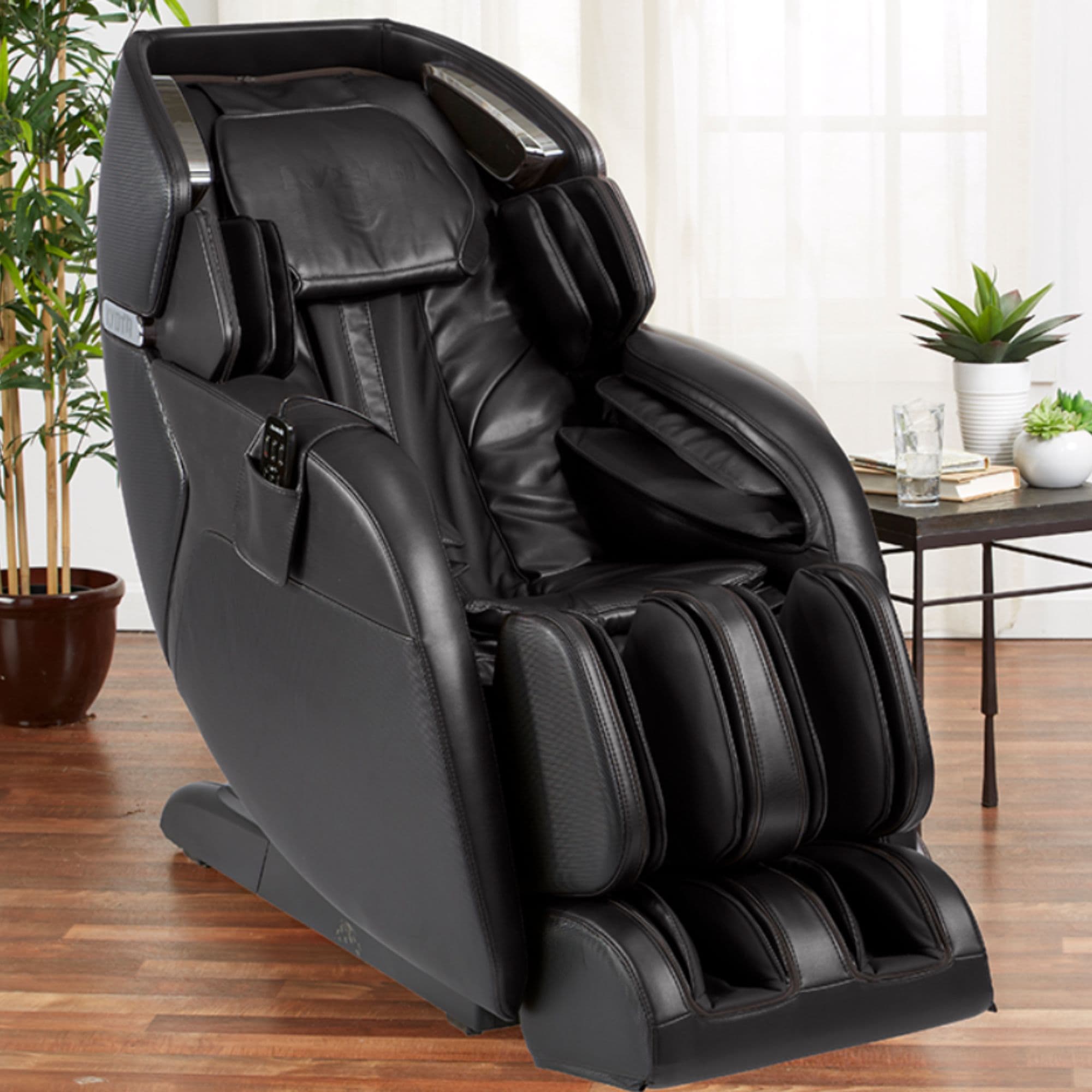Kyota Kenko M673 Chair Front Angled View In A Modern Living Room With A Big Potted Bamboo Plant