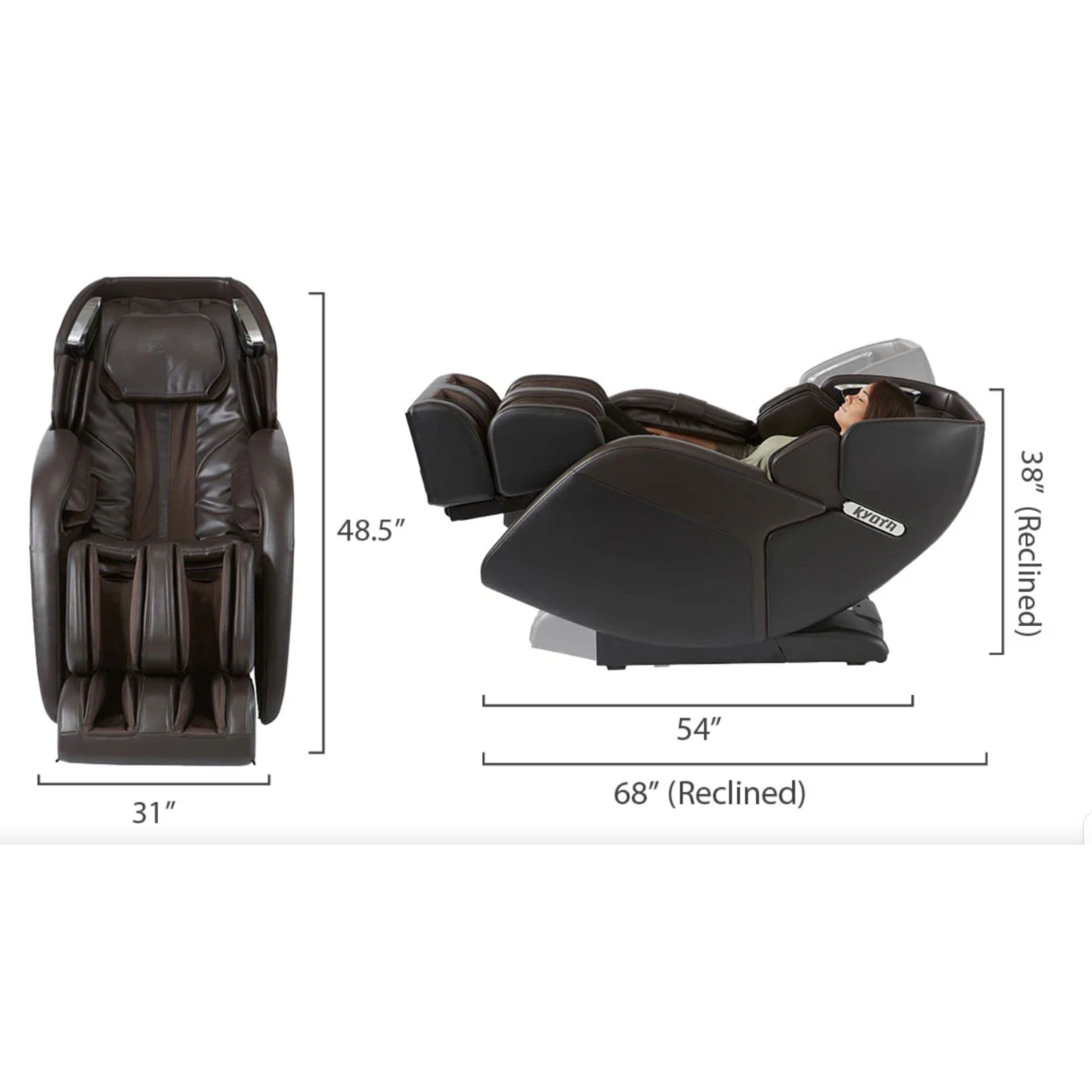 Kyota Kenko M673 Chair Showing The Complete Measurements