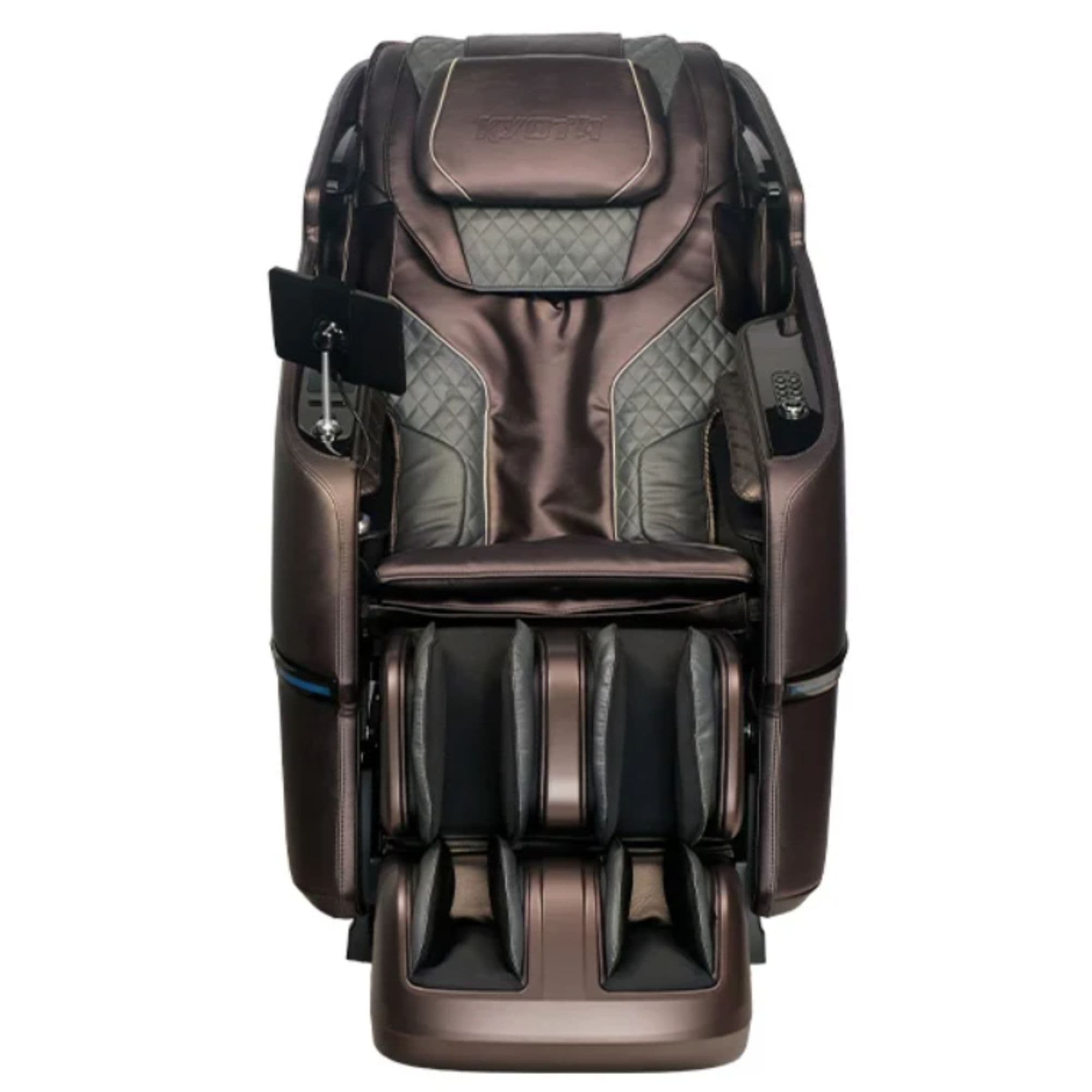 Kyota Kizuna M688 Massage Chair Brown-Gray Variant Front View On White Background