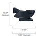 Kyota M380 Genki Massage Chair Showing The Complete Measurement