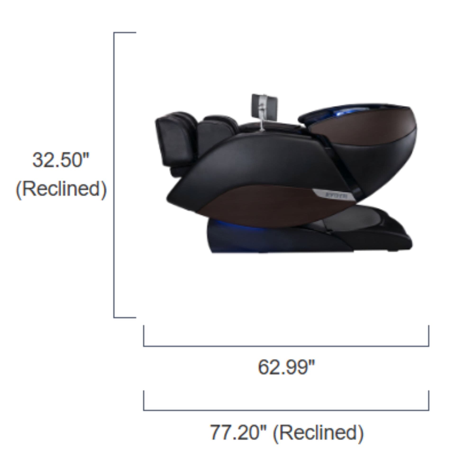 Kyota Nokori M980 Massage Chair Showing The Complete Measurement