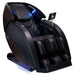 Kyota Nokori M980 Syner-D Massage Chair Certified Pre-Owned Black Variant Front Angled View With Blue Light On White Background