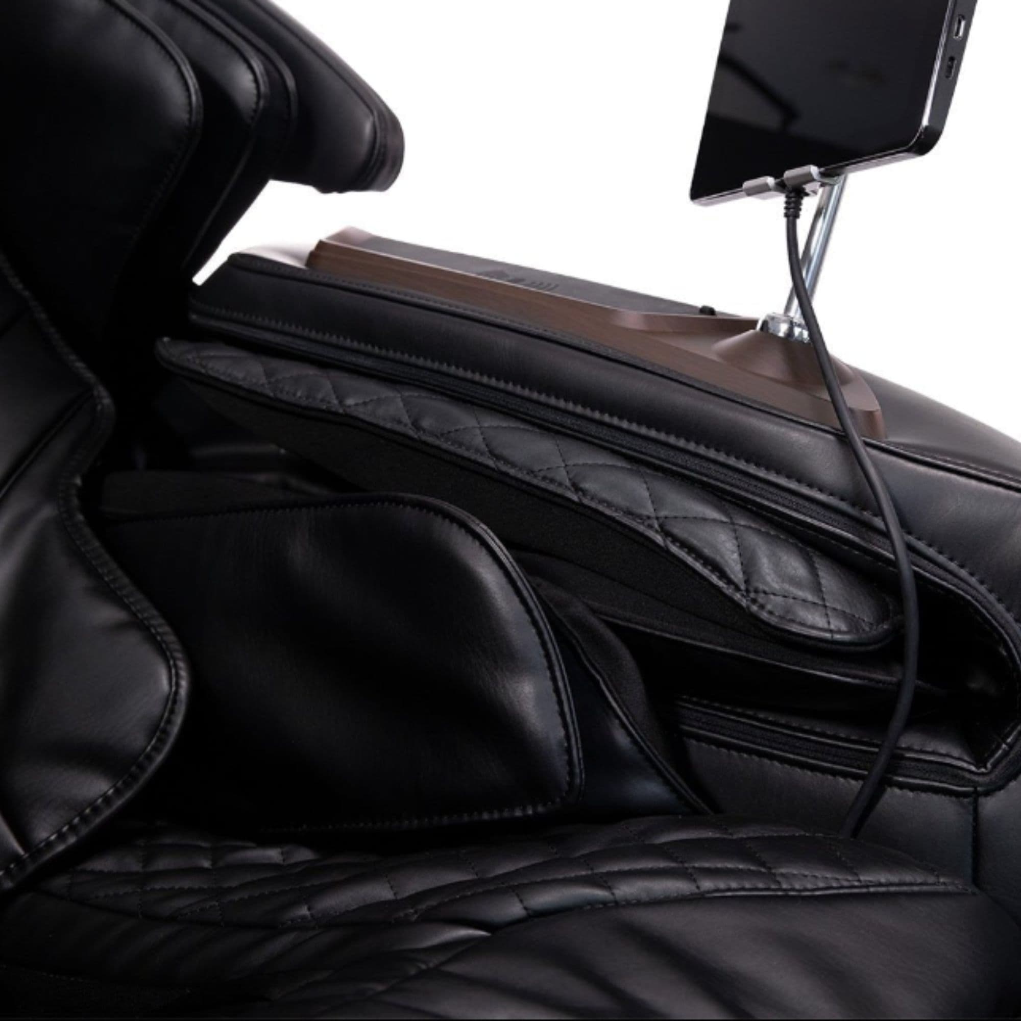 Kyota Nokori M980 Syner-D Massage Chair Close-Up View Of Armrest And Touchscreen Controller