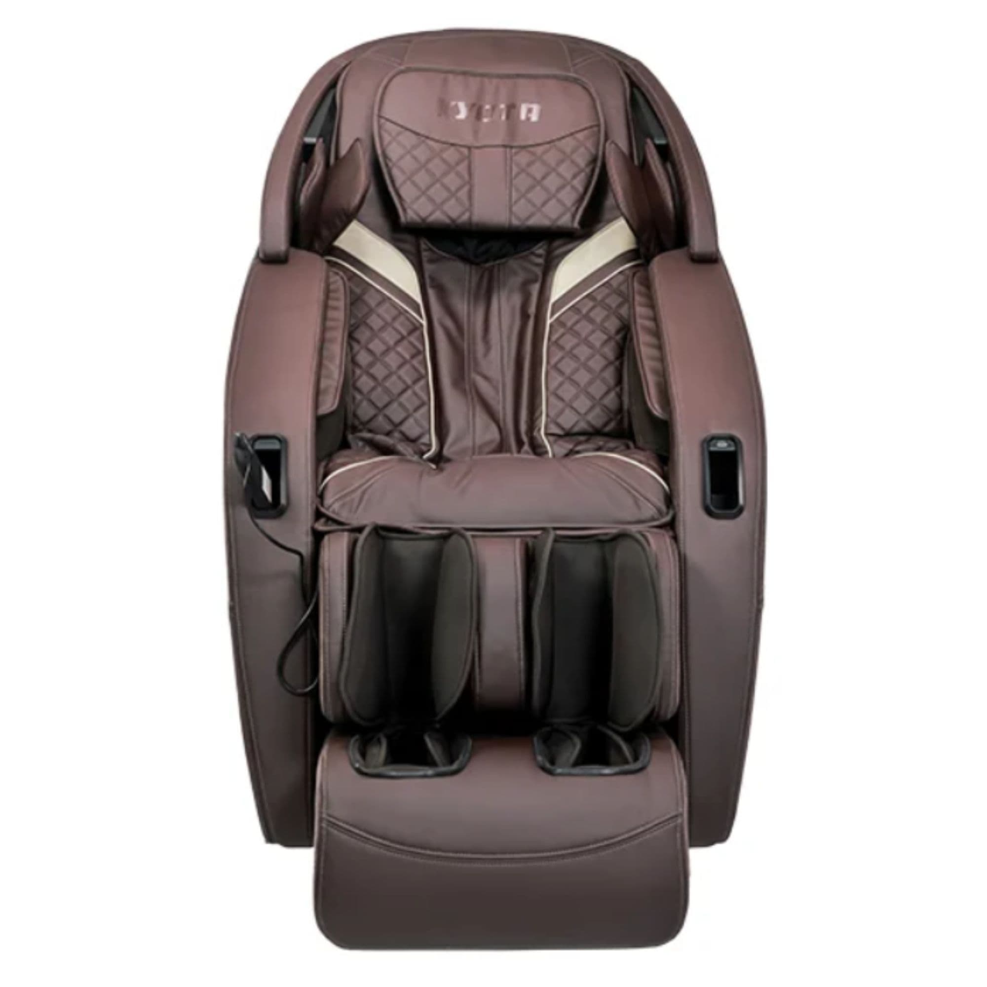 Kyota Yugana M780 4D Massage Chair Brown Variant Front View On White Background