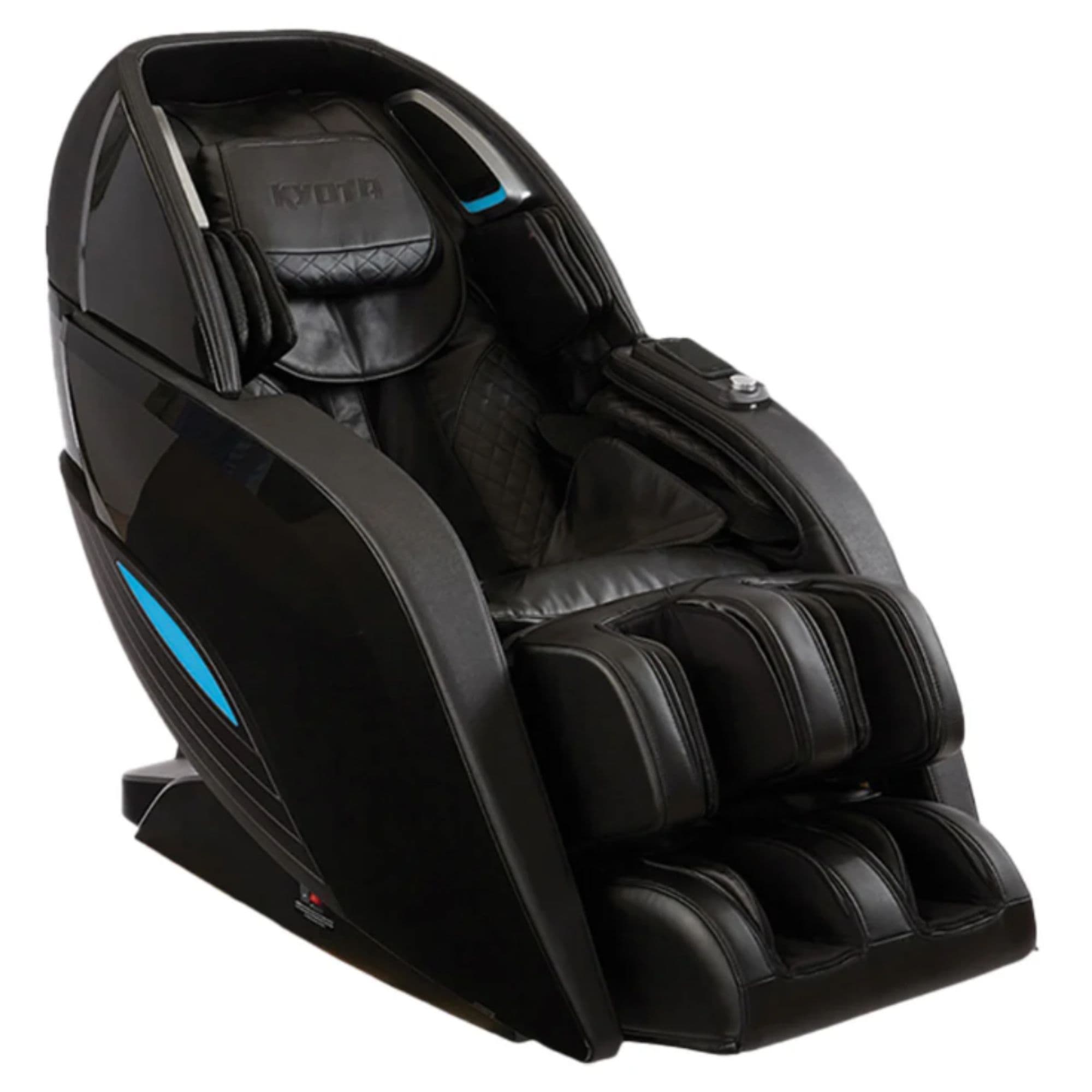 Kyota Yutaka M898 4D Massage Chair Certified Pre-Owned Black Variant Front Angled View On White Background