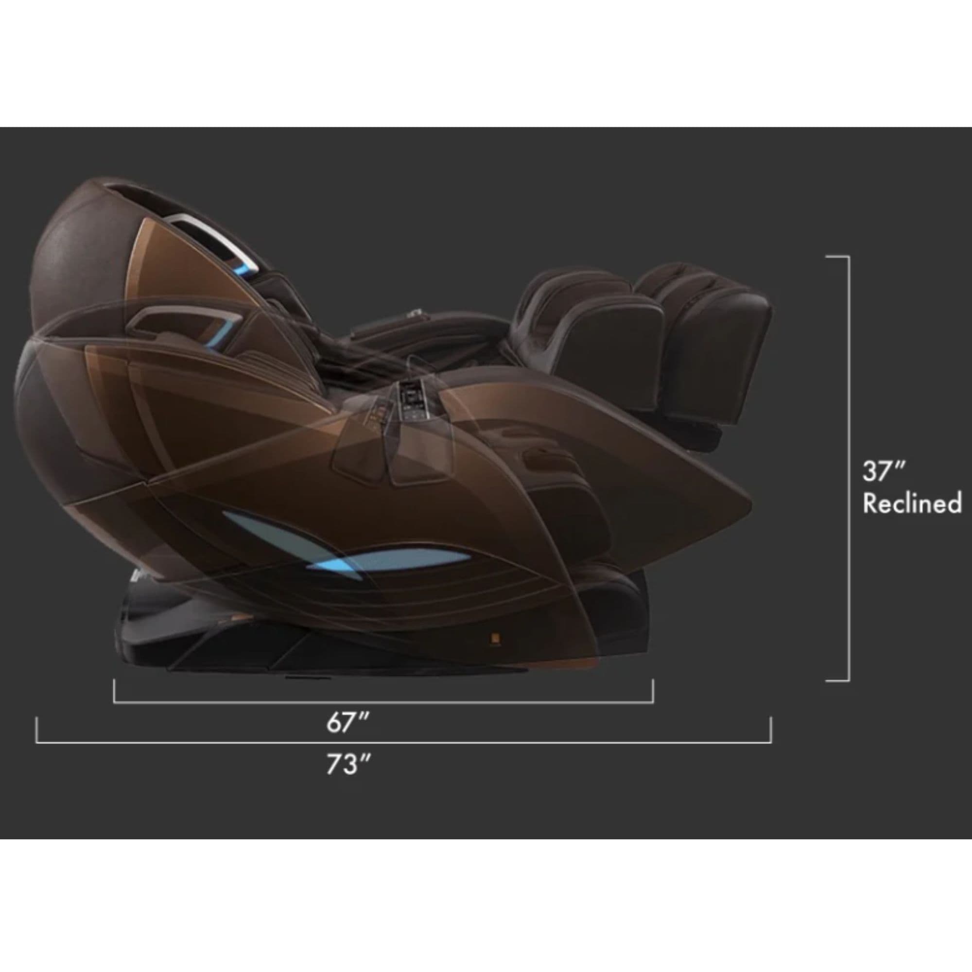 Kyota Yutaka M898 4D Zero Gravity Massage Chair Showing The Reclined Measurement