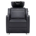 Leona Massage Shampoo Chair Black Front View Of Black Single Shampoo Wash Station With White Clean Background