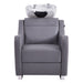 Leona Massage Shampoo Chair Gray Front View Of White Single Shampoo Wash Station On White Clean Background