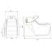 Leona Massage Shampoo Chair Product Dimension Diagram