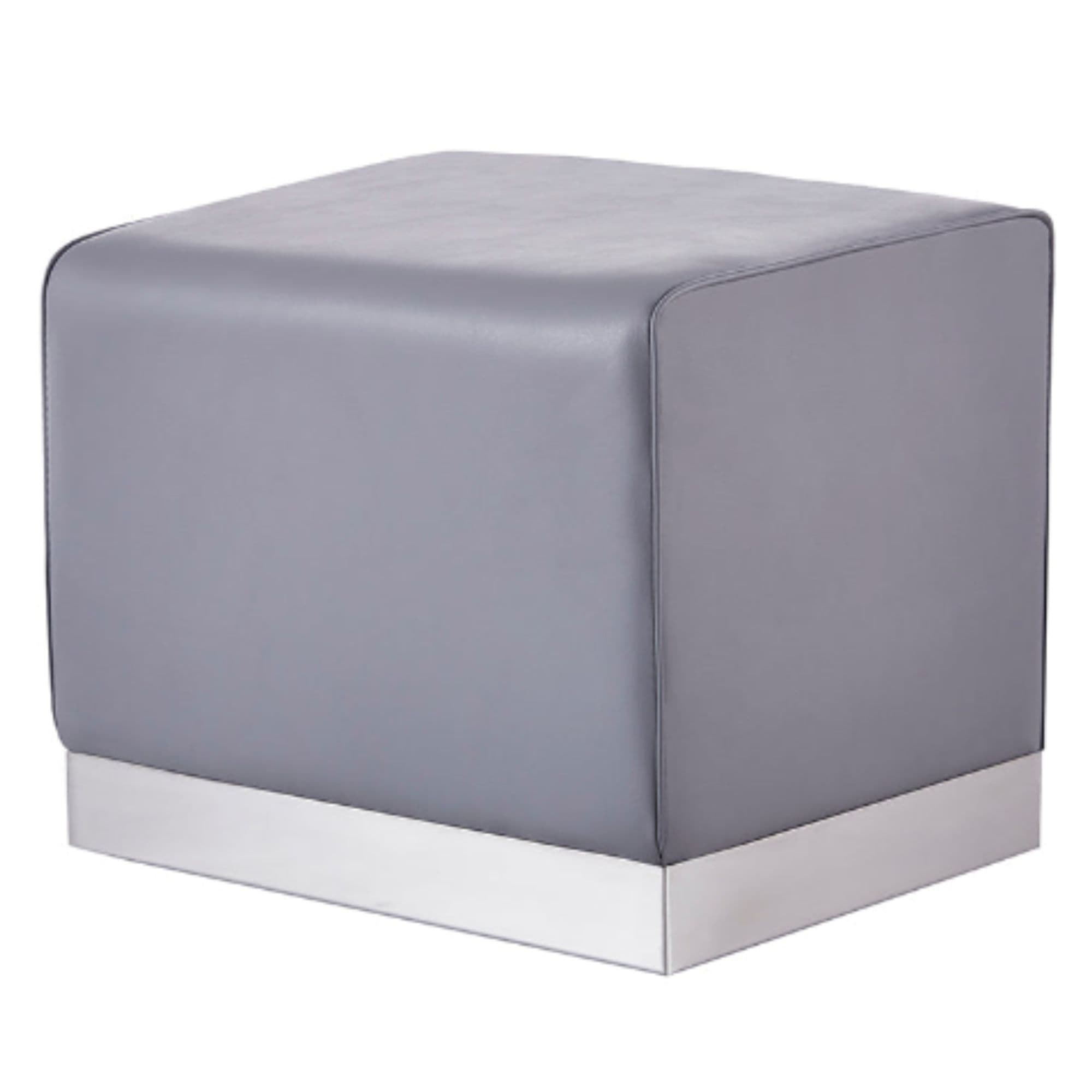 Leona Reclining Massage Shampoo Chair Gray Square Stool On Clean Background