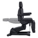 Libra 5-Motor Split-Leg Medical Procedure Chair Black Side View Demonstrating Backrest Recline Adjustment Range On White Background