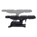 Libra 5-Motors Electric Medical Procedure Chair with Split Legs Black Side View Demonstrating Fully Reclined And Height Adjustment Positions On White Background