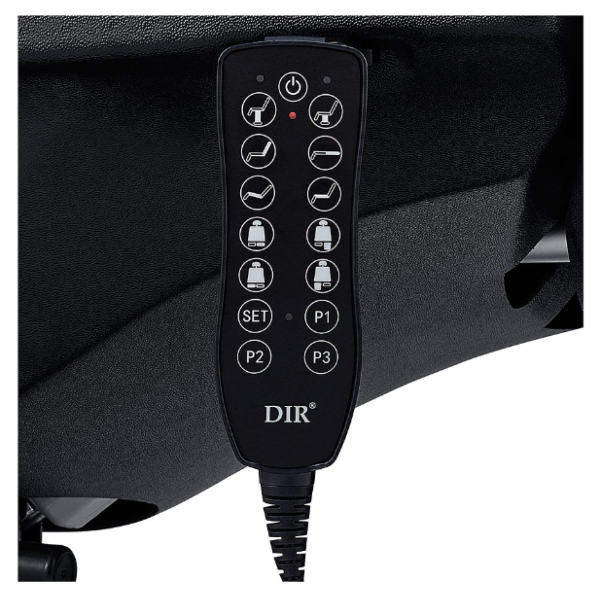Libra 5-Motors Electric Medical Procedure Chair with Split Legs Close-Up View Of Remote Control For Black Variant