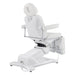 Libra 5-Motors Electric Medical Procedure Chair with Split Legs White Rear Angled View With Foot Control On White Background
