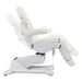 Libra 5-Motors Electric Medical Procedure Chair with Split Legs White Side View Demonstrating Chair And Stirrup Adjustment Positions On White Background