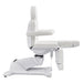 Libra 5-Motors Electric Medical Procedure Chair with Split Legs White Side View Demonstrating Leg Rest Full Recline Adjustment Range On White Background