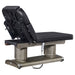Luxi Quad-Motor Medical Spa Bed Rear View Of Black Color And Reclined On Head Section With Remote Control On White Background