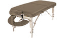 Custom Craftworks Luxor portable massage table in Otter with folding front arm shelf