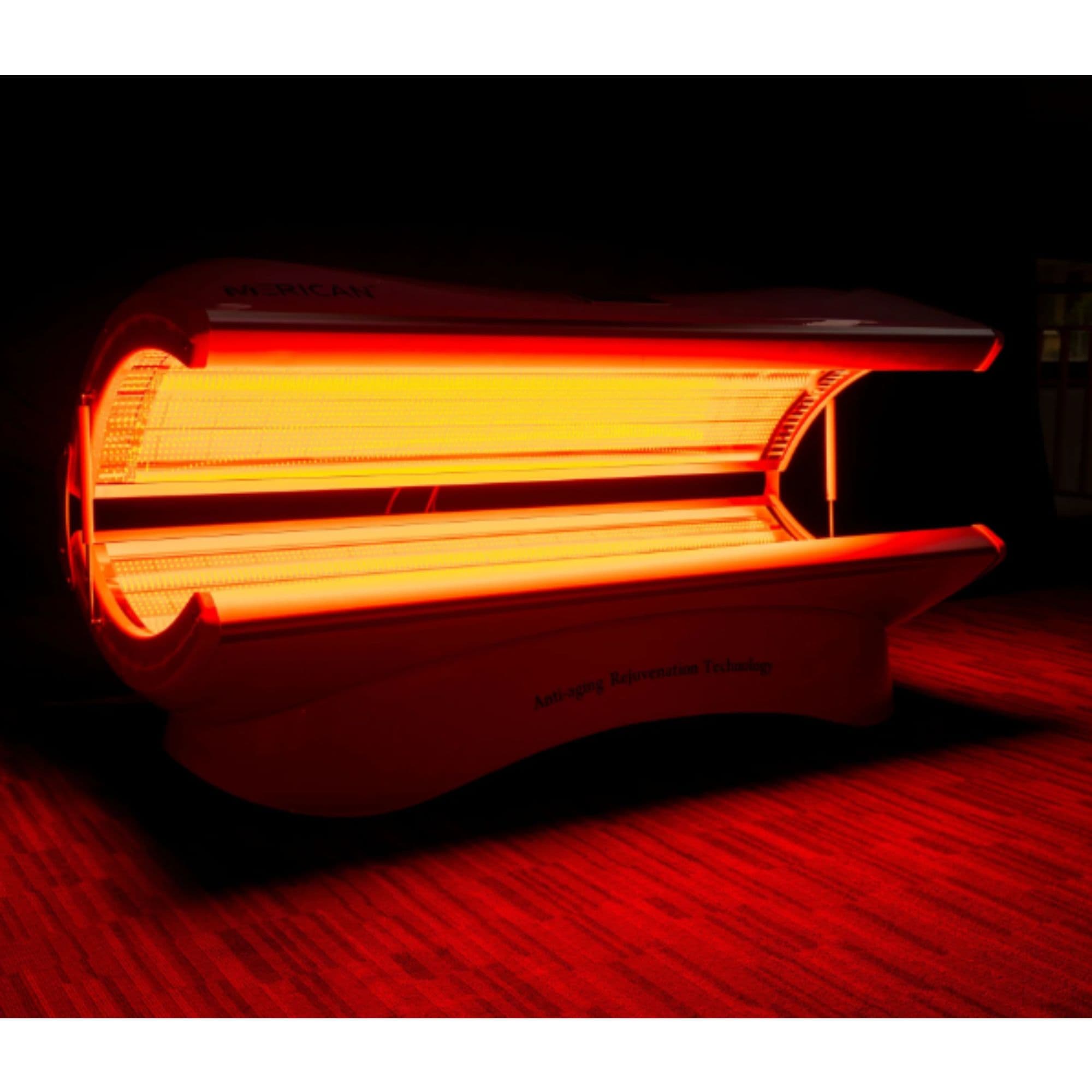 M4N Full Body Red Light Therapy Bed Opened Full View While In Operation