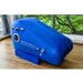 Macy Pan ST1700 Front Top Angle View Of Blue Color Complete Set With Glass Windows And Greenery View Background Background