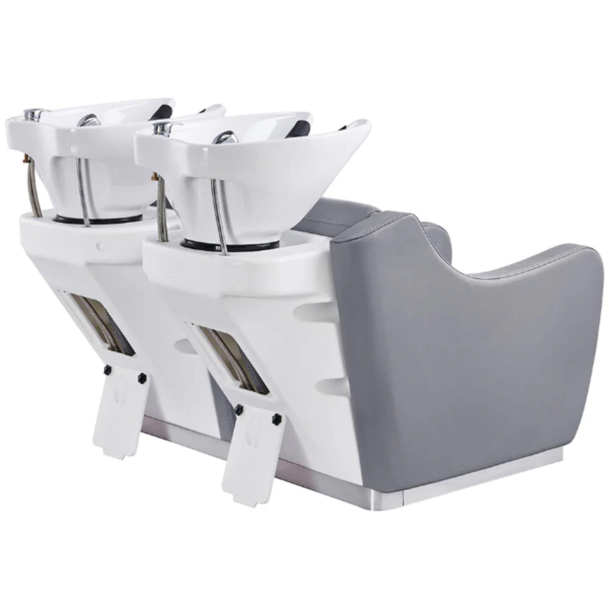 Majestic Double Seats Shampoo Chair Rear Angled View Of Double Shampoo Wash Station