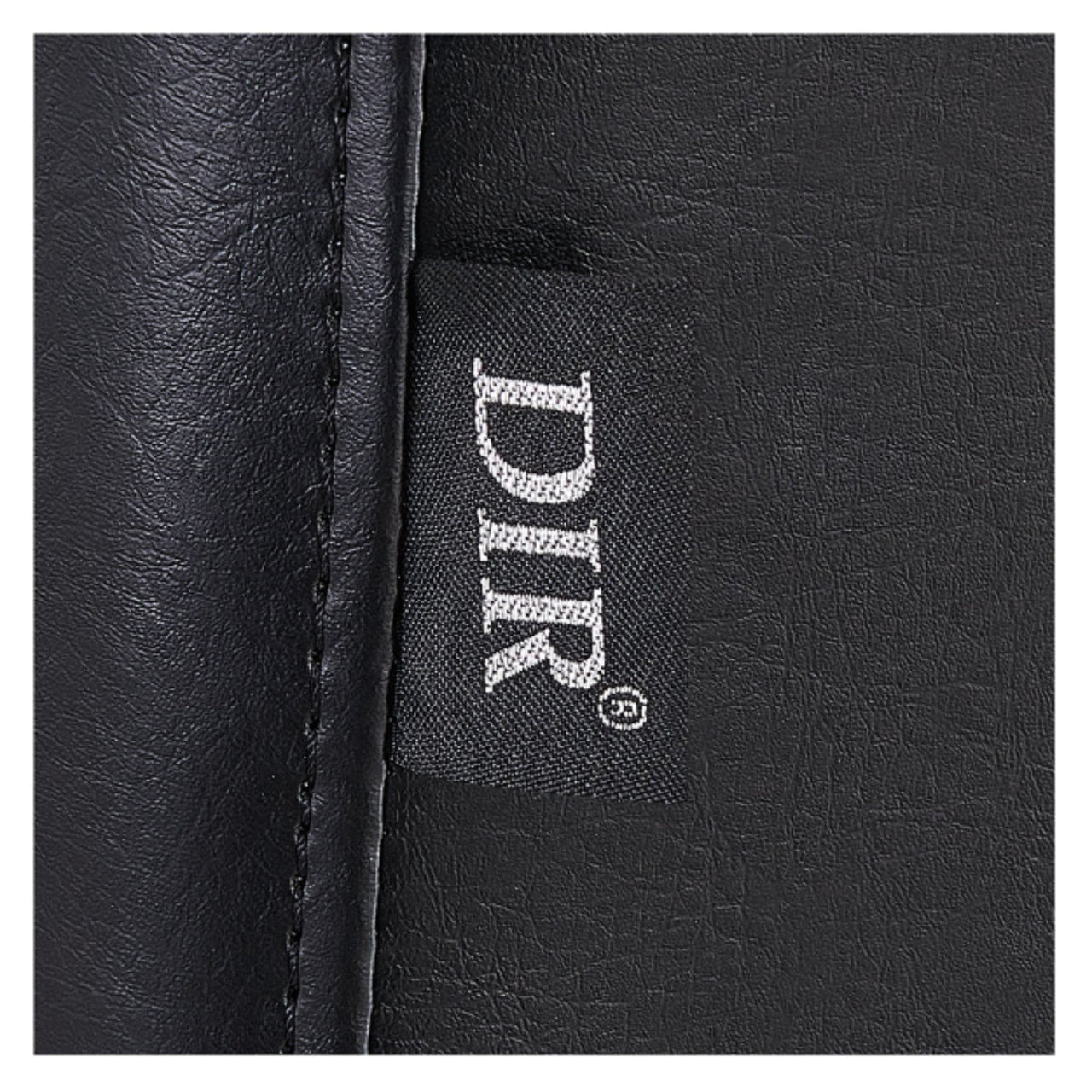 Majesty Antique Barbershop Chairs Close-Up View Of Black Upholstery With Brand Name