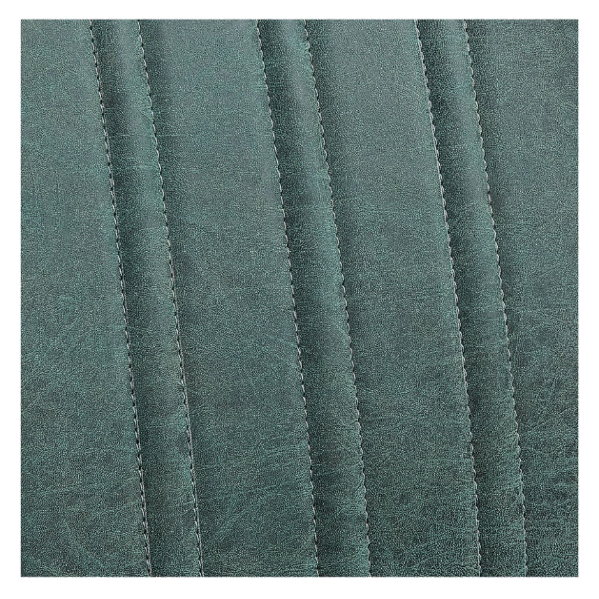 Majesty Antique Barbershop Chairs Close-Up View Of Green Upholstery With Vertical Stitching