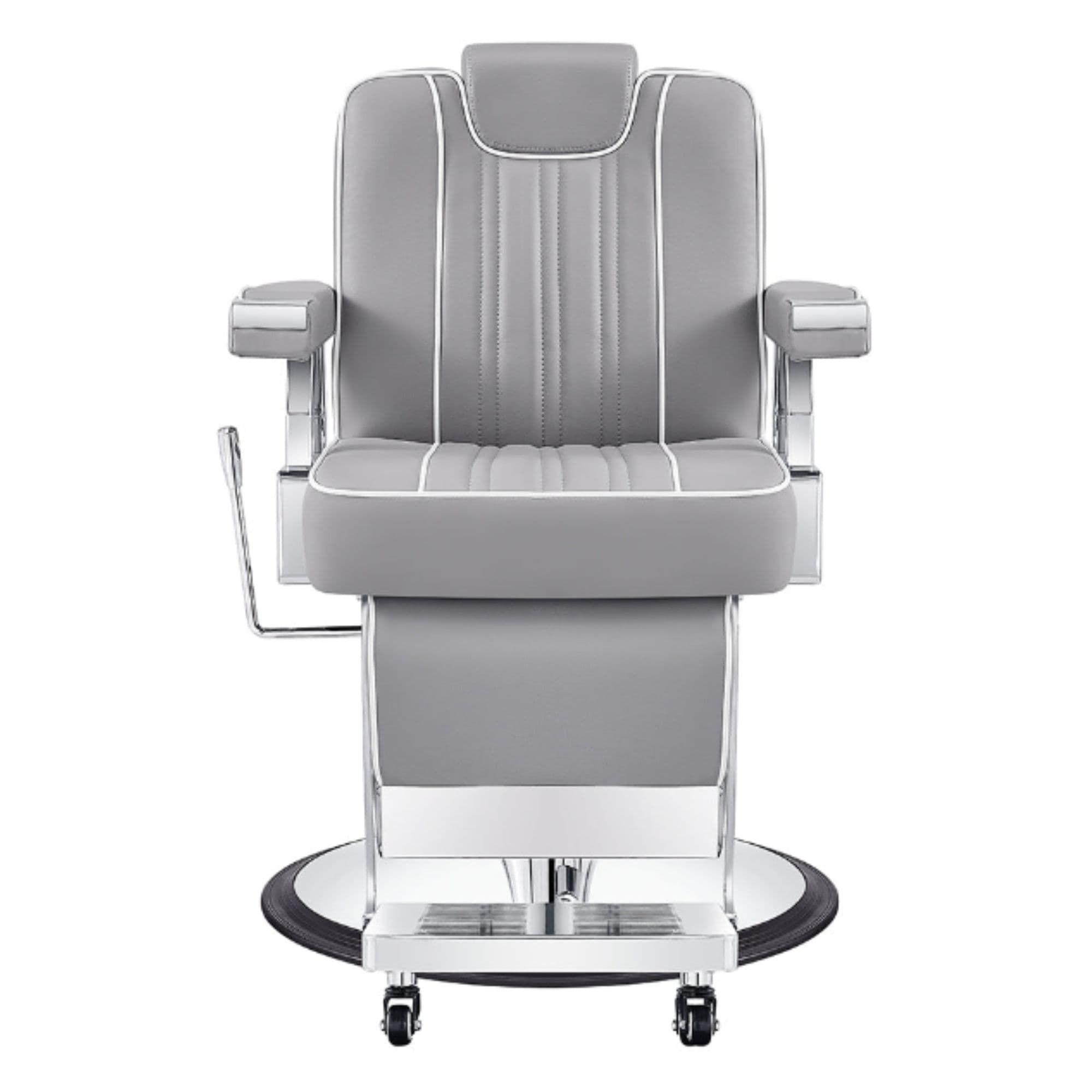 Majesty Antique Barbershop Chairs Gray Variant Front View On White Background