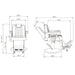 Majesty Antique Barbershop Chairs Product Dimension Diagram