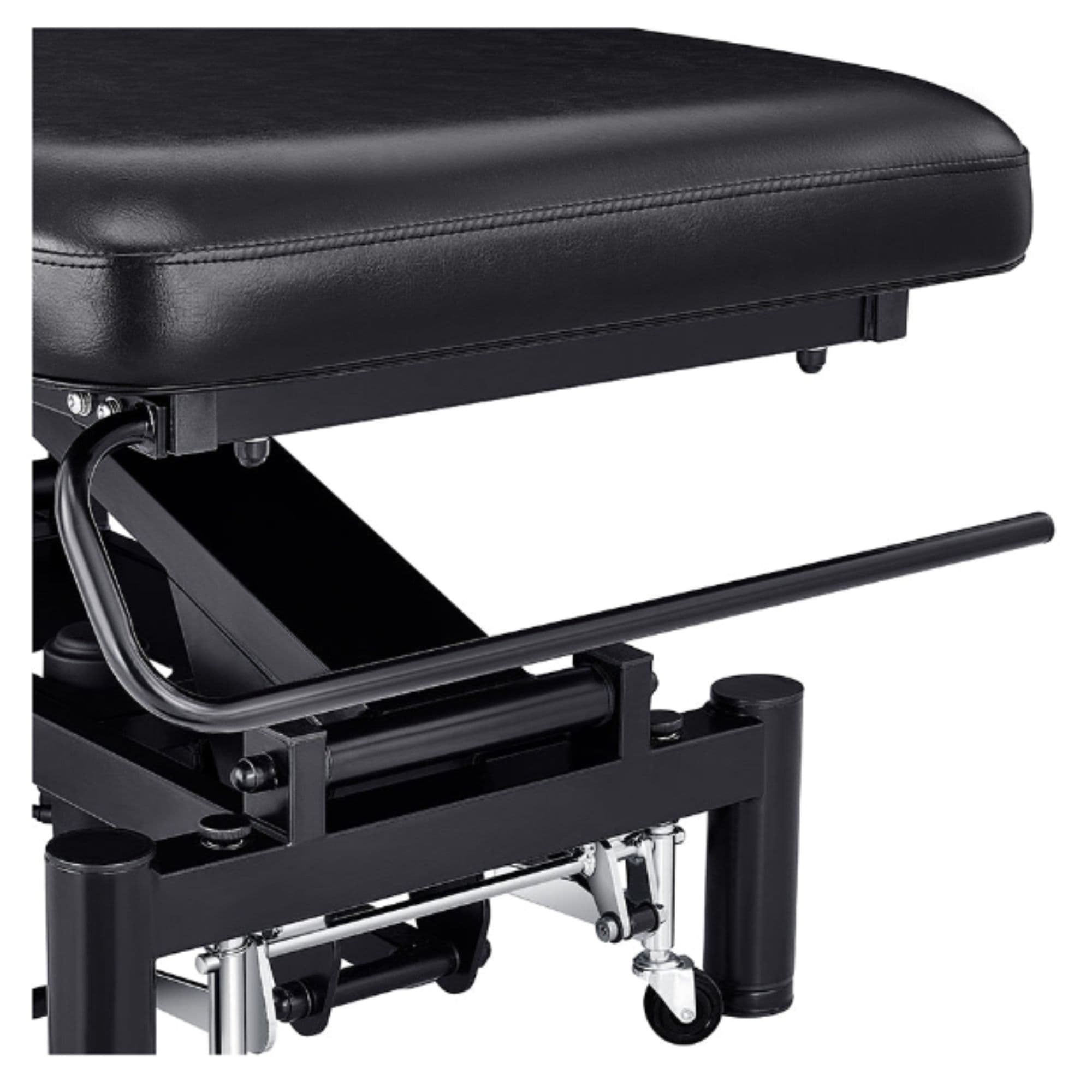 Mar Egeo 2-Motors Electric Medical Spa Treatment Bed Close-Up View Of Paper Towel Holder And Upholstered Black Edge