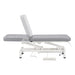 Mar Egeo 2-Motors Electric Medical Spa Treatment Bed Side View Of Gray Variant Demonstrating Backrest Recline Adjustment Range On White Background